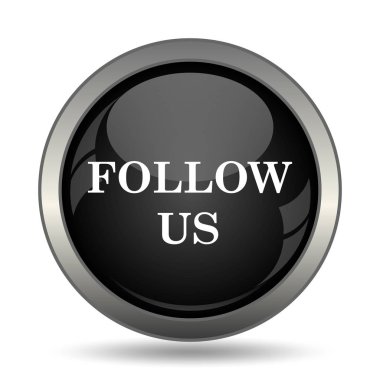 Bizi simgesi izleyin. Beyaz arka plan üzerinde Internet düğmesi.