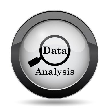 Veri Analizi simgesi. Beyaz arka plan üzerinde Internet düğmesi