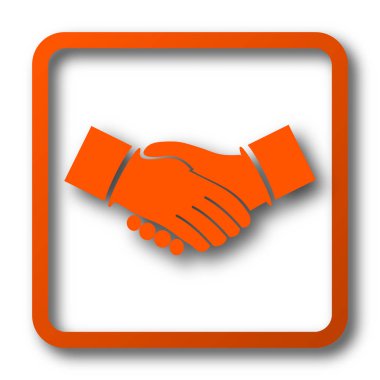 Anlaşma simgesi. Beyaz arka plan üzerinde Internet düğmesi