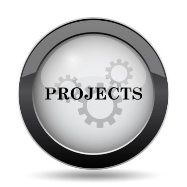 Projeler simgesi. Beyaz arka plan üzerinde Internet düğmesi