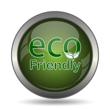 Eco dostu simgesi. Beyaz arka plan üzerinde Internet düğmesi.