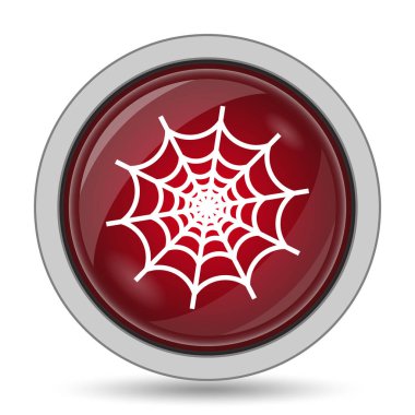 Örümcek web simgesi. Beyaz arka plan üzerinde Internet düğmesi