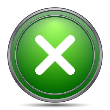 Kapat simgesini x. Beyaz arka plan üzerinde Internet düğmesi