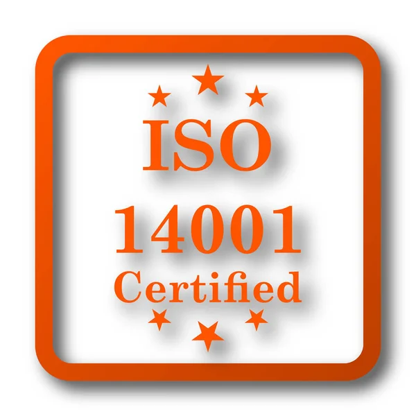 Iso14001 Ikonen Internet Knappen Vit Bakgrund — Stockfoto