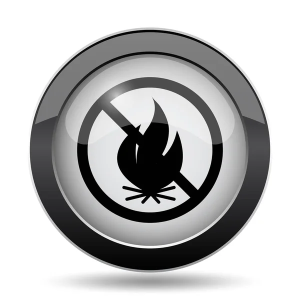 Tűz Tiltott Ikonra Internet Gomb Fehér Háttér — Stock Fotó