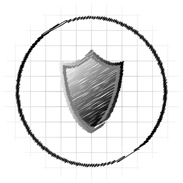 Shield icon. Internet button on white background