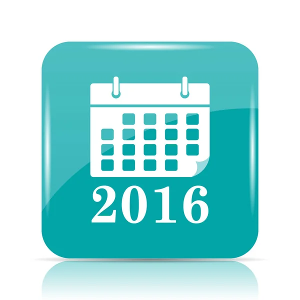 2016 カレンダー アイコン 白い背景の上のインター ネット ボタン — ストック写真