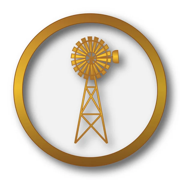 Classic Windmill Icon Internet Button White Background — Stock Photo, Image