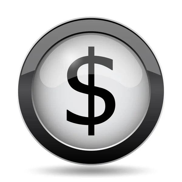 Icono Del Dólar Botón Internet Sobre Fondo Blanco —  Fotos de Stock