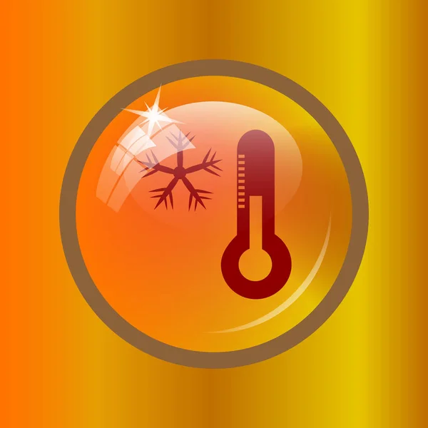 Schneeflocke Mit Thermometer Symbol Internet Taste Auf Farbigem Hintergrund — Stockfoto