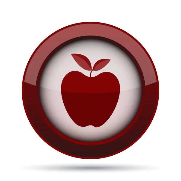 リンゴのアイコン 白い背景の上のインター ネット ボタン — ストック写真