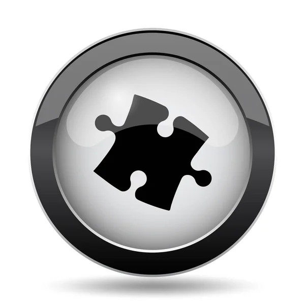 パズルのピースのアイコン 白い背景の上のインター ネット ボタン — ストック写真