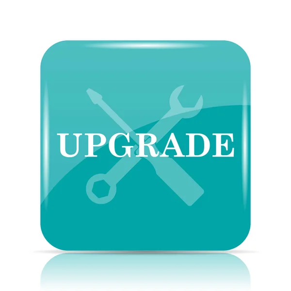 Upgrade Pictogram Internet Knop Witte Achtergrond — Stockfoto