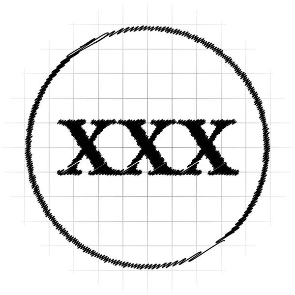 Иконка Xxx Кнопка Интернет Белом Фоне — стоковое фото