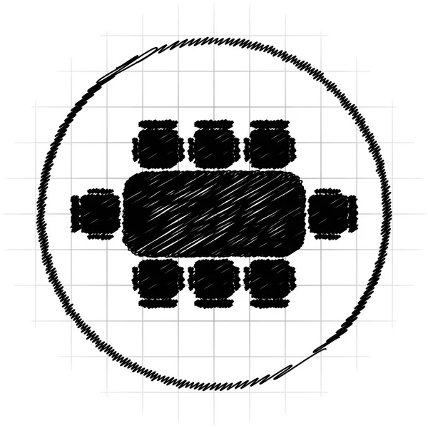 Zakelijke bijeenkomst tabelpictogram — Stockfoto