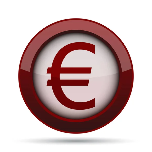 Het Pictogram Van Euro Internet Knop Witte Achtergrond — Stockfoto
