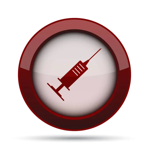 注射器のアイコン 白い背景の上のインター ネット ボタン — ストック写真
