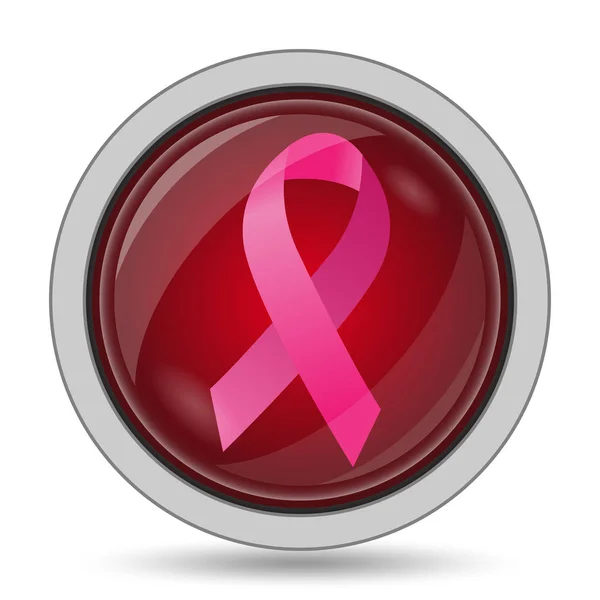 Breast cancer ribbon icon. Internet button on white background