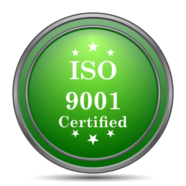 Iso9001 Pictogram Internet Knop Witte Achtergrond — Stockfoto