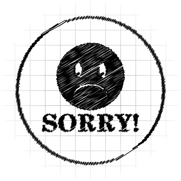 Sorry Icon Internet Button White Background — Stock Photo, Image