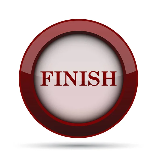 Finish Icon Internet Button White Background — Stock Photo, Image