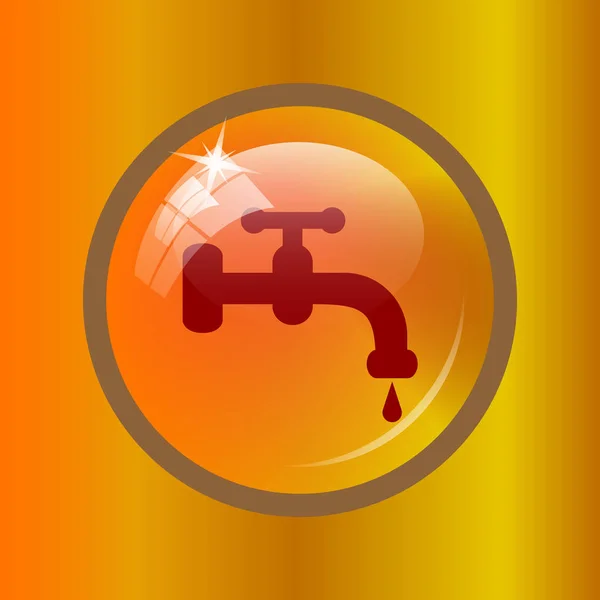Water tap icon. Internet button on colored background.