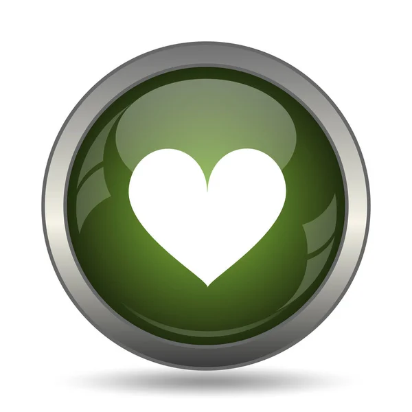 Εικονίδιο Καρδιάς Κουμπί Internet Άσπρο Φόντο — Φωτογραφία Αρχείου