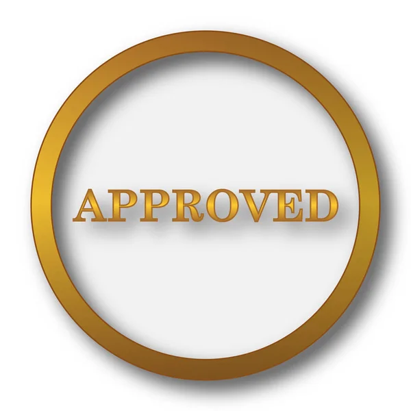 Approved Icon Internet Button White Background — Stock Photo, Image