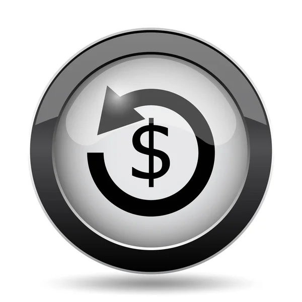 Ícone Reembolso Botão Internet Fundo Branco — Fotografia de Stock