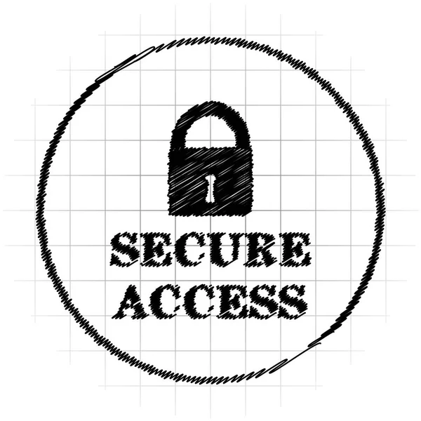 Secure Access Ikonen Internet Knappen Vit Bakgrund — Stockfoto