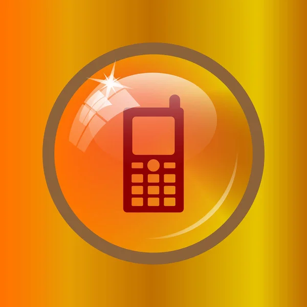 Mobile Phone Icon Internet Button Colored Background — Stock Photo, Image