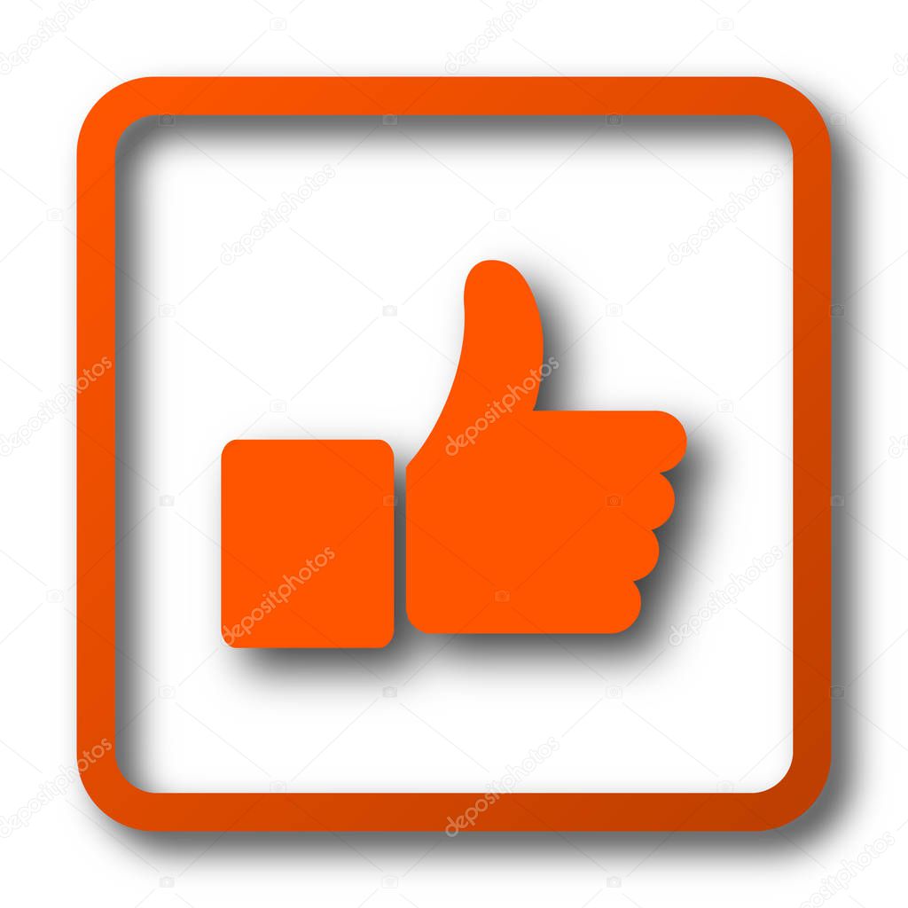 Thumb up icon. Internet button on white background