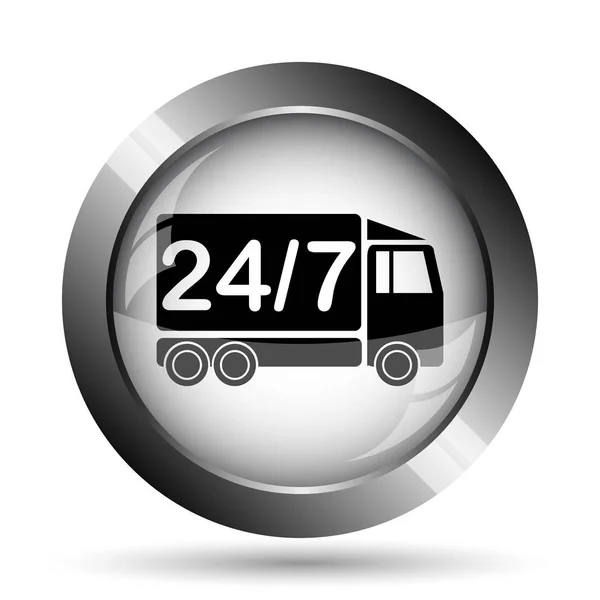 24 7 levering vrachtwagen pictogram — Stockfoto