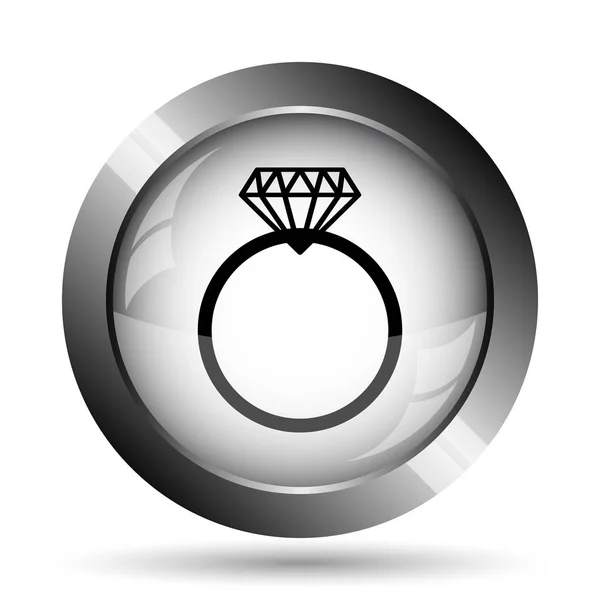 Ícone anel de diamante — Fotografia de Stock