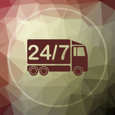 24 7 teslimat kamyonu simgesi