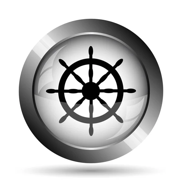 Ícone de roda náutica — Fotografia de Stock