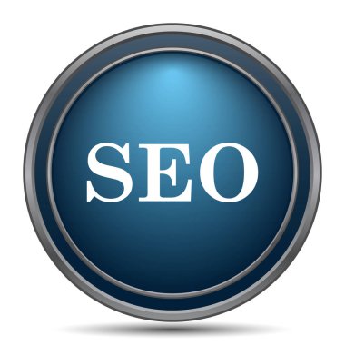 SEO simgesi. Beyaz arka plan üzerinde Internet düğmesi