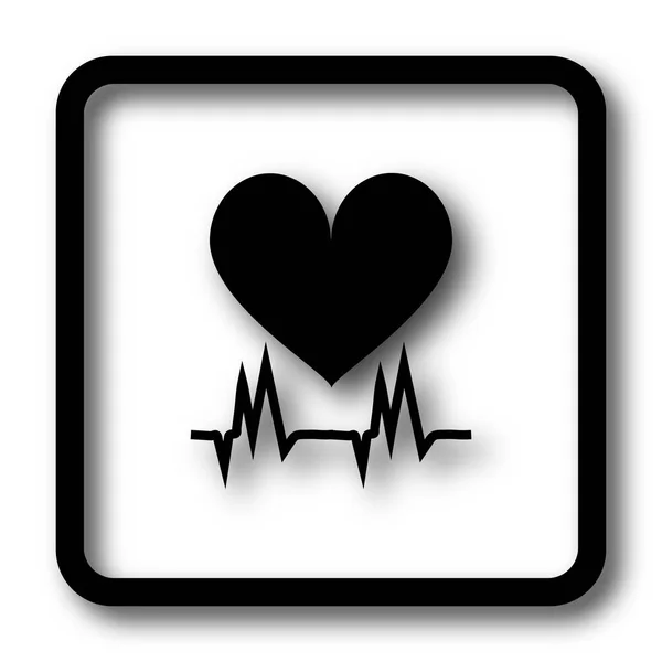 Heart Icon Black Website Button White Background — Stock Photo, Image