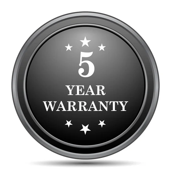 Year Warranty Icon Black Website Button White Background — Stock Photo, Image