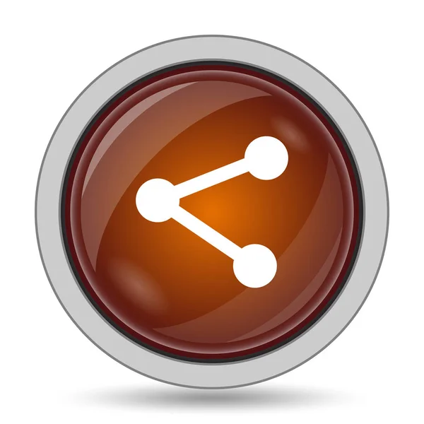 Social media - link icon, orange website button on white background