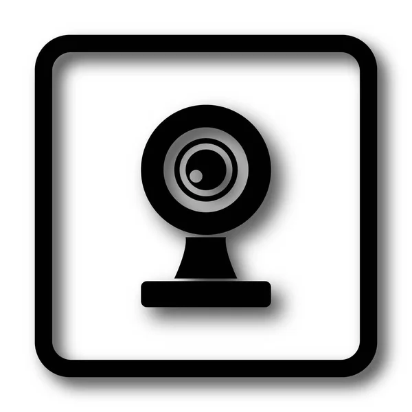 Webcam Icona Nero Sito Web Pulsante Sfondo Bianco — Foto Stock