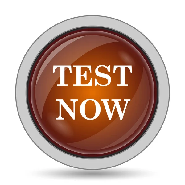 Test Now Icon Orange Website Button White Background — Stock Photo, Image