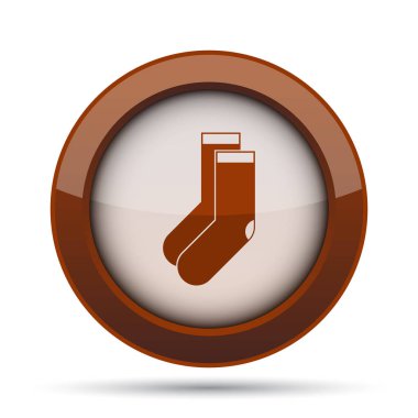 Çorap simgesi. Beyaz arka plan üzerinde Internet düğmesi.