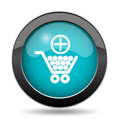 Alışveriş Sepeti simgesini ekleyin. Beyaz arka plan üzerinde alışveriş sepeti web sitesi düğmesi ekleyin