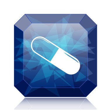 Hap mavi kutsal kişilerin resmi web sitesi düğme beyaz arka plan üzerinde