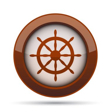 Deniz tekerlek simgesi. Beyaz arka plan üzerinde Internet düğmesi.