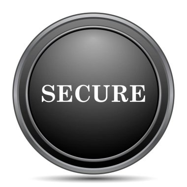 Kutsal kişilerin resmi, beyaz arka planda siyah Web sitesi düğmesini güvenli