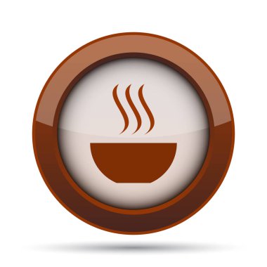 Çorba simgesi. Beyaz arka plan üzerinde Internet düğmesi.