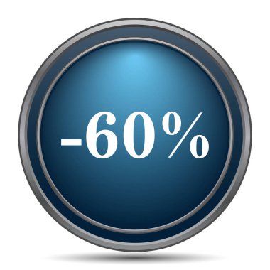 yüzde 60 indirim simgesi. Beyaz arka plan üzerinde Internet düğmesi