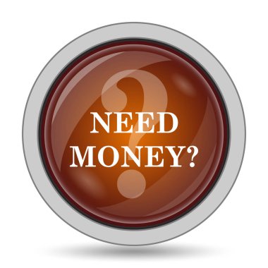 Para simgesi, turuncu web sitesi düğmesi beyaz arka plan üzerinde gerek